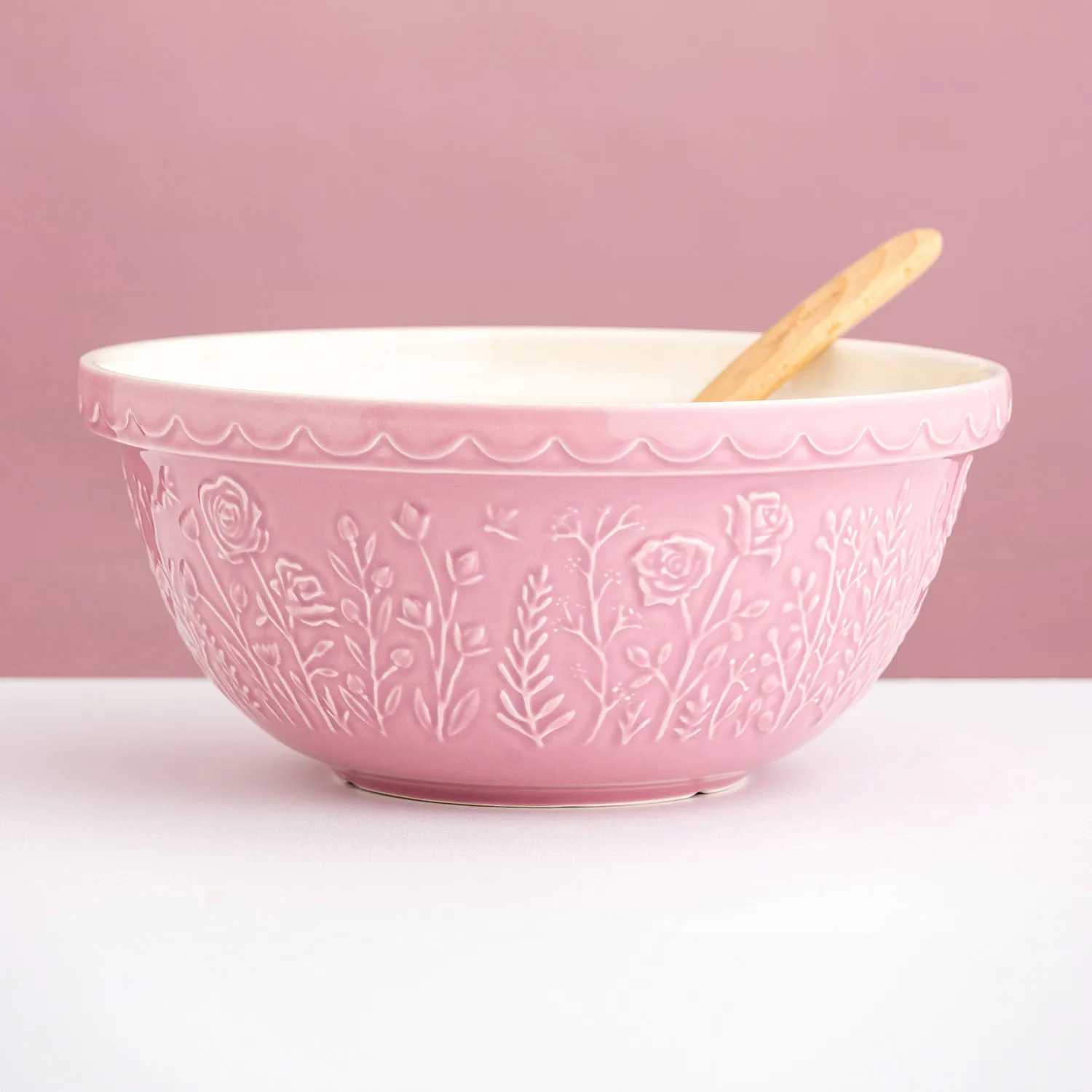 Mason Cash In the Meadow Rose Mixing Bowl, 4.25 qt.