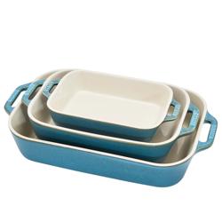 Staub Stoneware 3-Piece Rectangular Baker Set Best pans ever