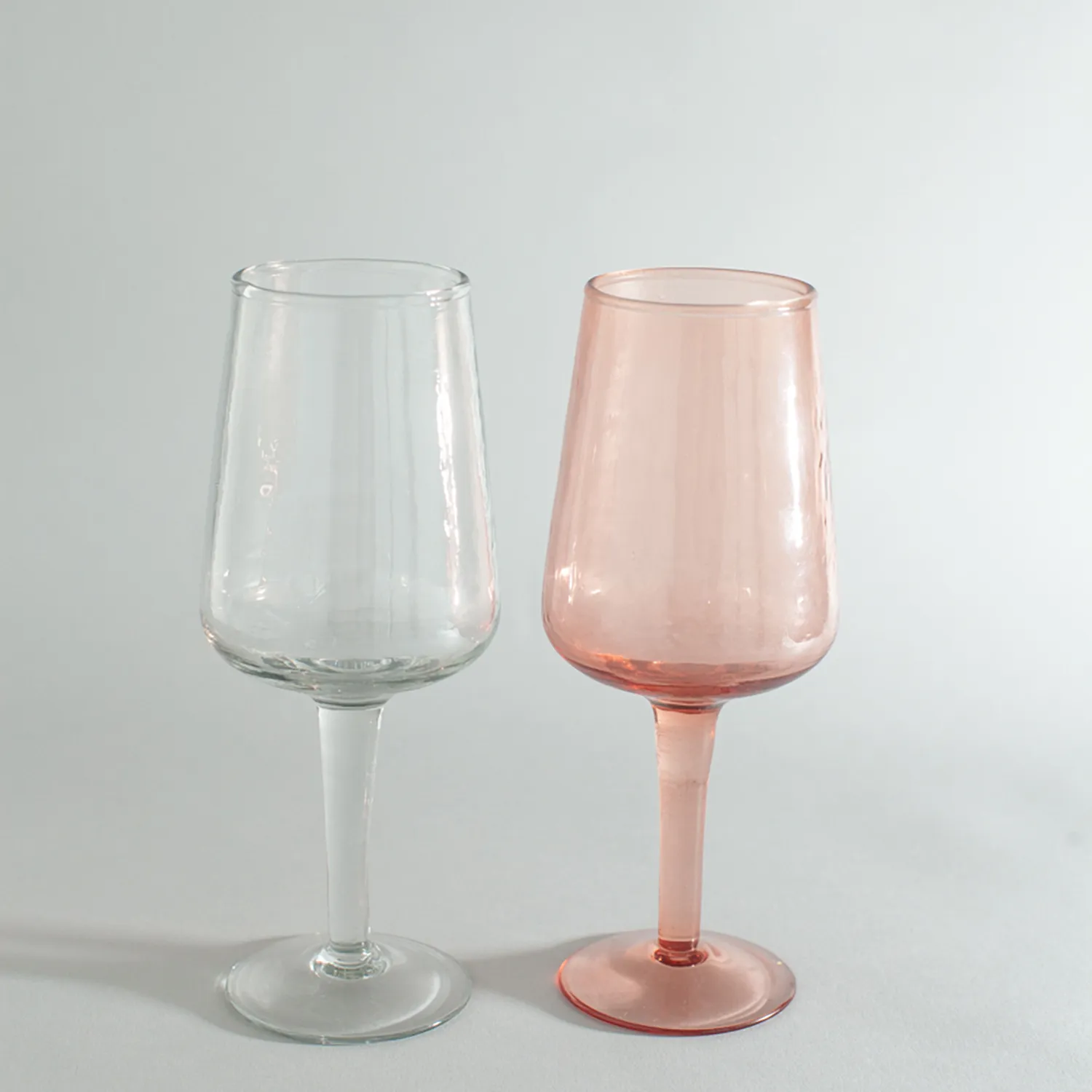 Powered by People Handblown Hammered Wine Glasses, Set of 4