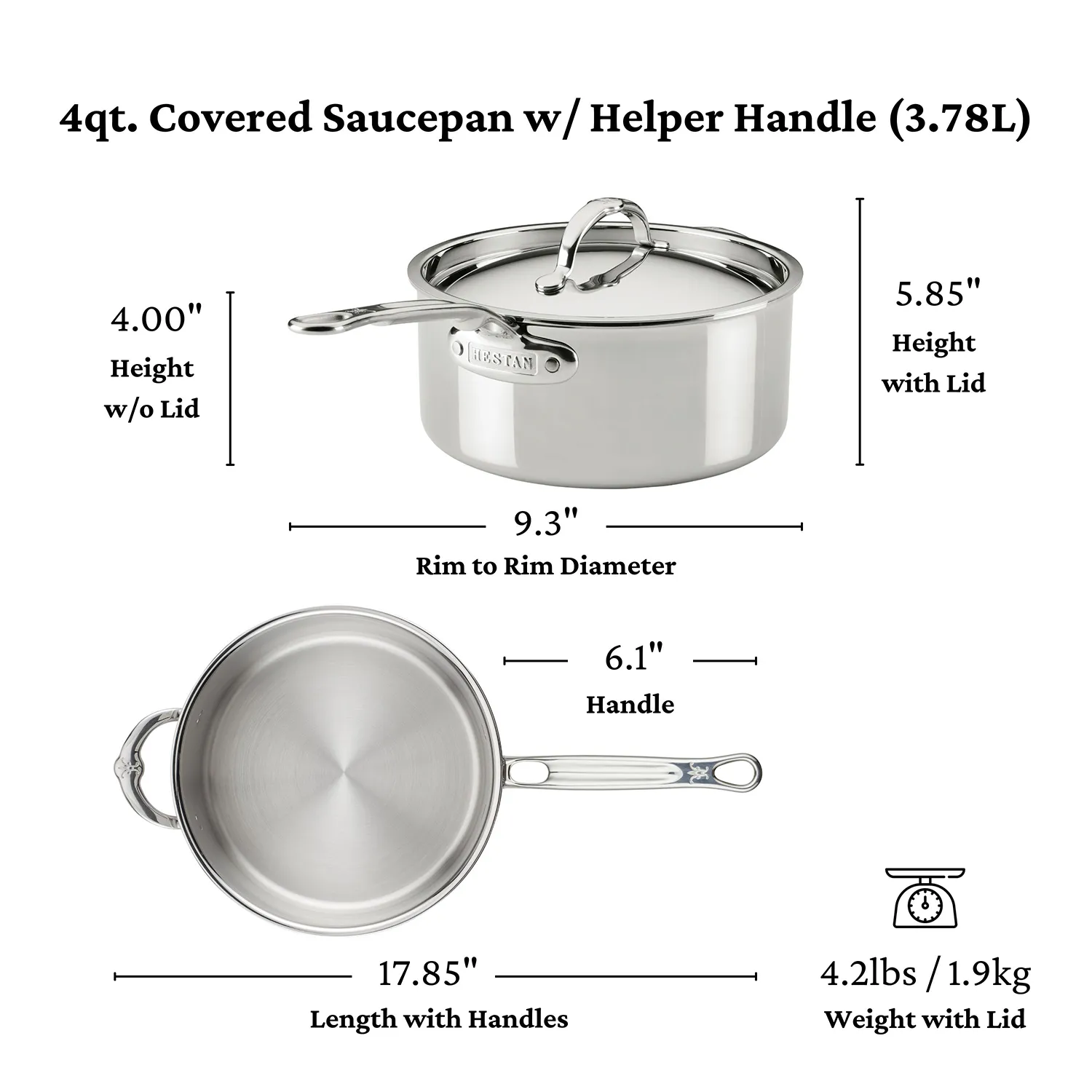 Hestan ProBond Luxe Stainless Steel Saucepan with Lid