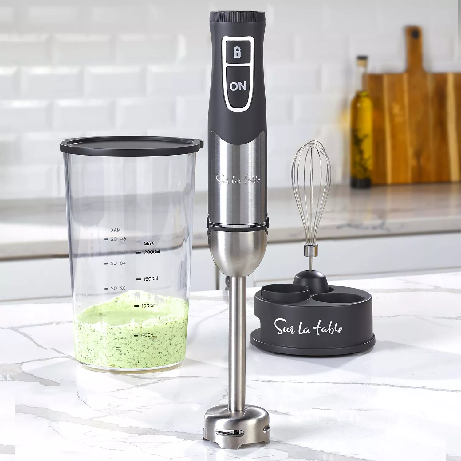 Sur La Table Immersion Blender with Whisk & Storage