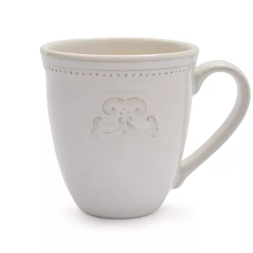Sur La Table Pearl Stoneware Medallion Mug