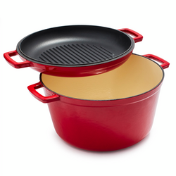 Cast Iron Casserole With Grill Pan Lid, 8 qt.