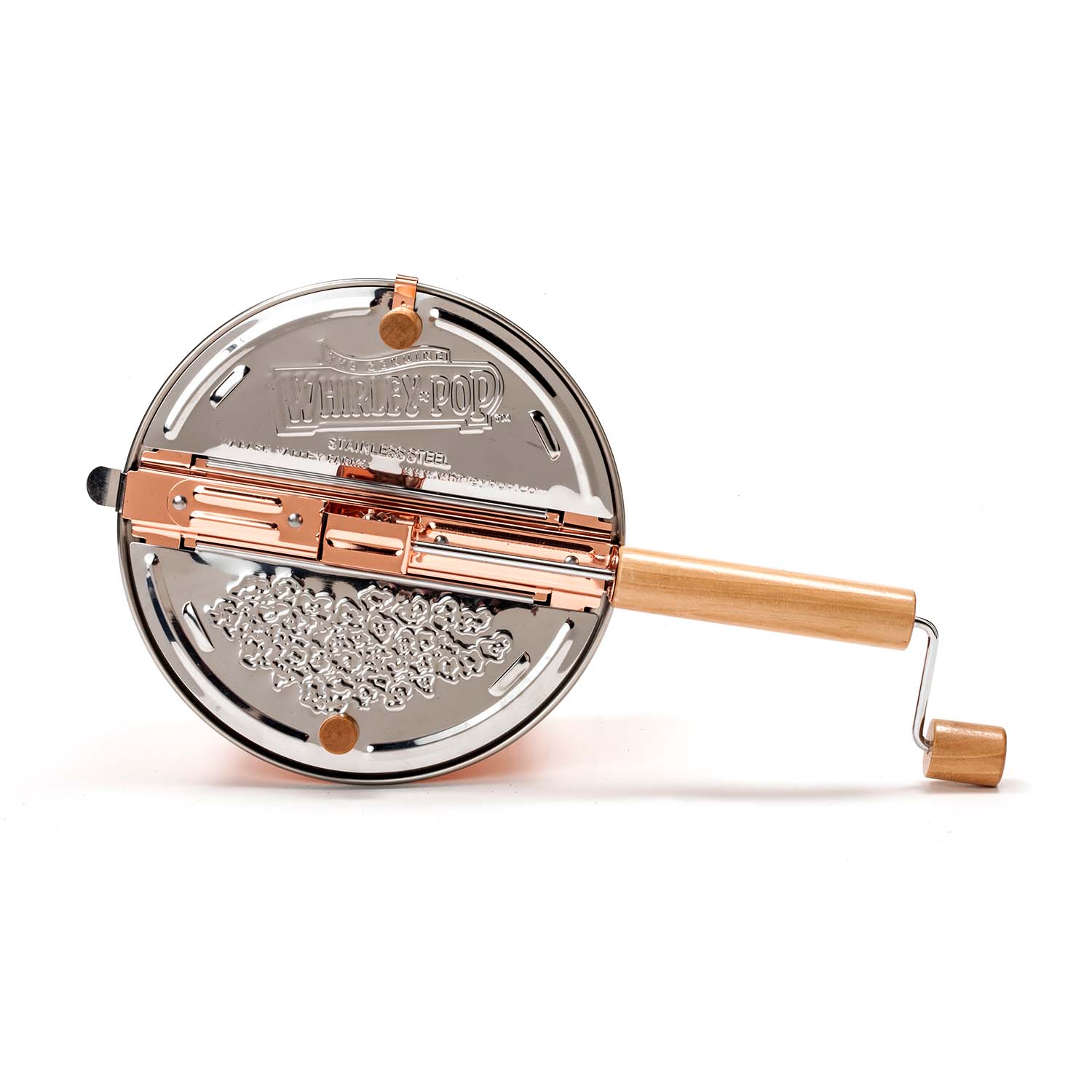 Copper Plated Stainless Steel Whirley Pop and Cello Popcorn Set