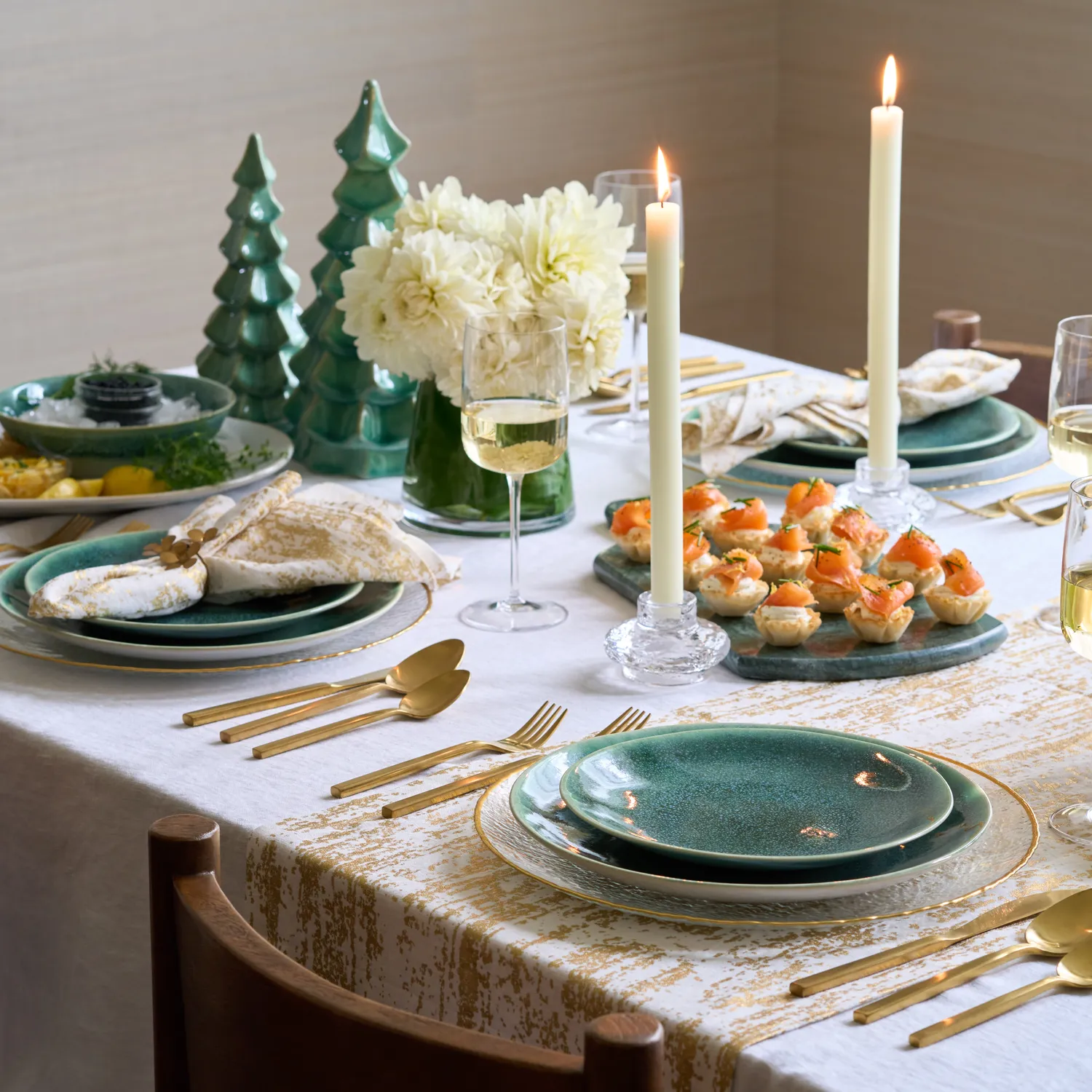 Sur La Table Gold Splatter Runner, 16"x108"