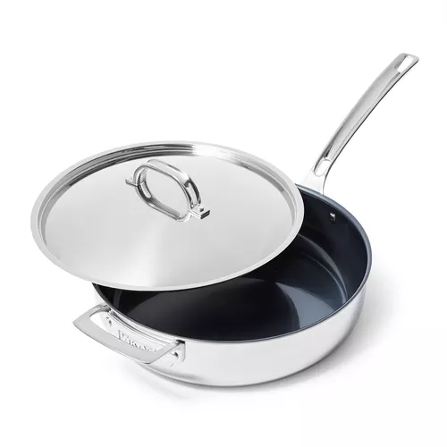 Cuisinart Custom-Clad 5-Ply Stainless Steel Saute Pan with Helper Handle & Lid 5.5 qt.