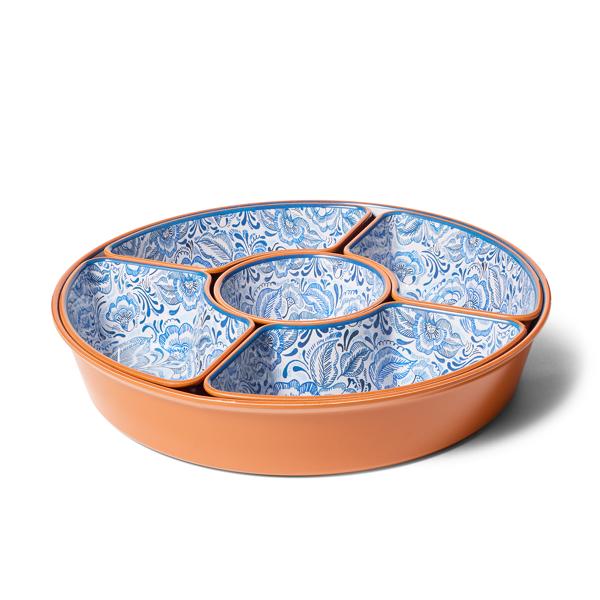 Sur La Table 6-Section Azul Melamine Serve Platter
