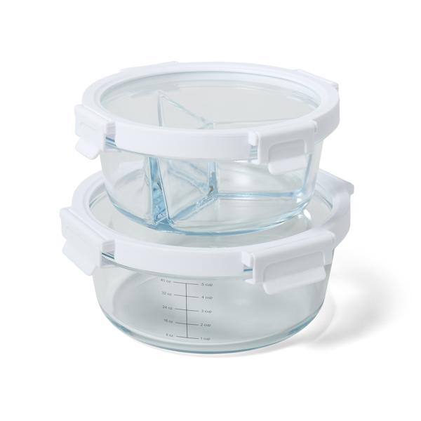 Sur La Table Round Glass Storage Containers, 4-Piece Set