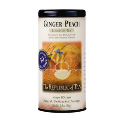 The Republic of Tea Ginger Peach Longevity Tea, 50 Bags