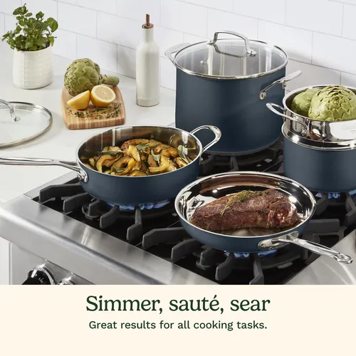 Cuisinart Chef's Classic Color Stainless Steel 11-Piece Cookware Set