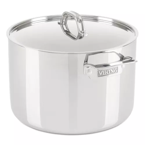 Viking 3-Ply Stainless Steel Stockpot with Lid, 12 qt.