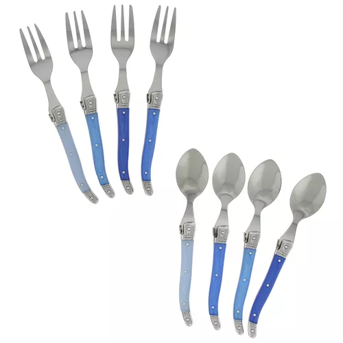 French Home 8-Piece Laguiole Cocktail/Dessert Spoon and Fork Set