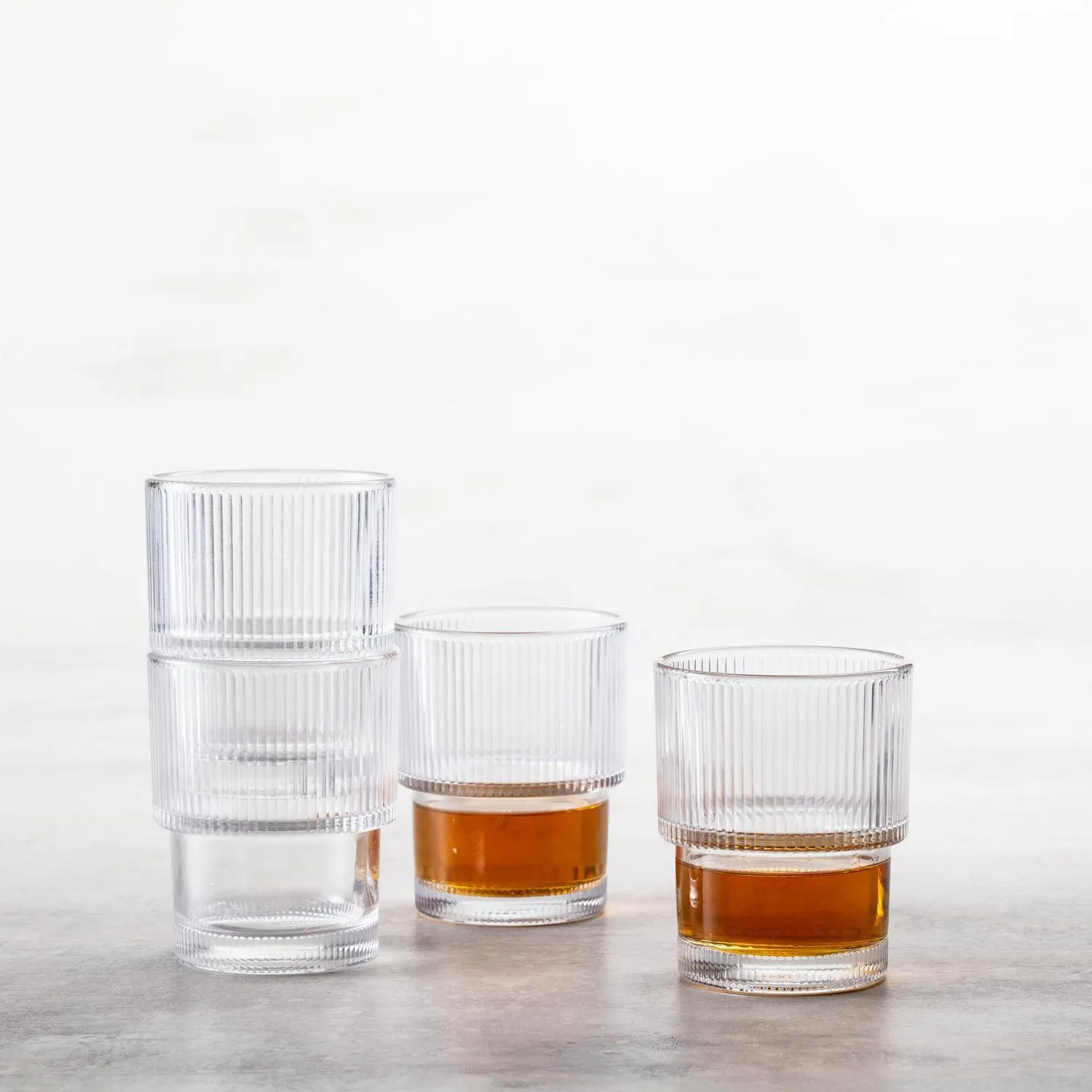 Fortessa Noho Stackable Double Old Fasioned Glasses, Set of 4