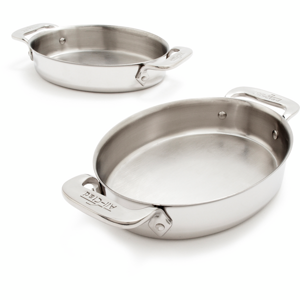 All-Clad ALL CLAD Mini Baker Pan 7 inch Oval Stainless Steel Au Gratin Single Serve Dish 