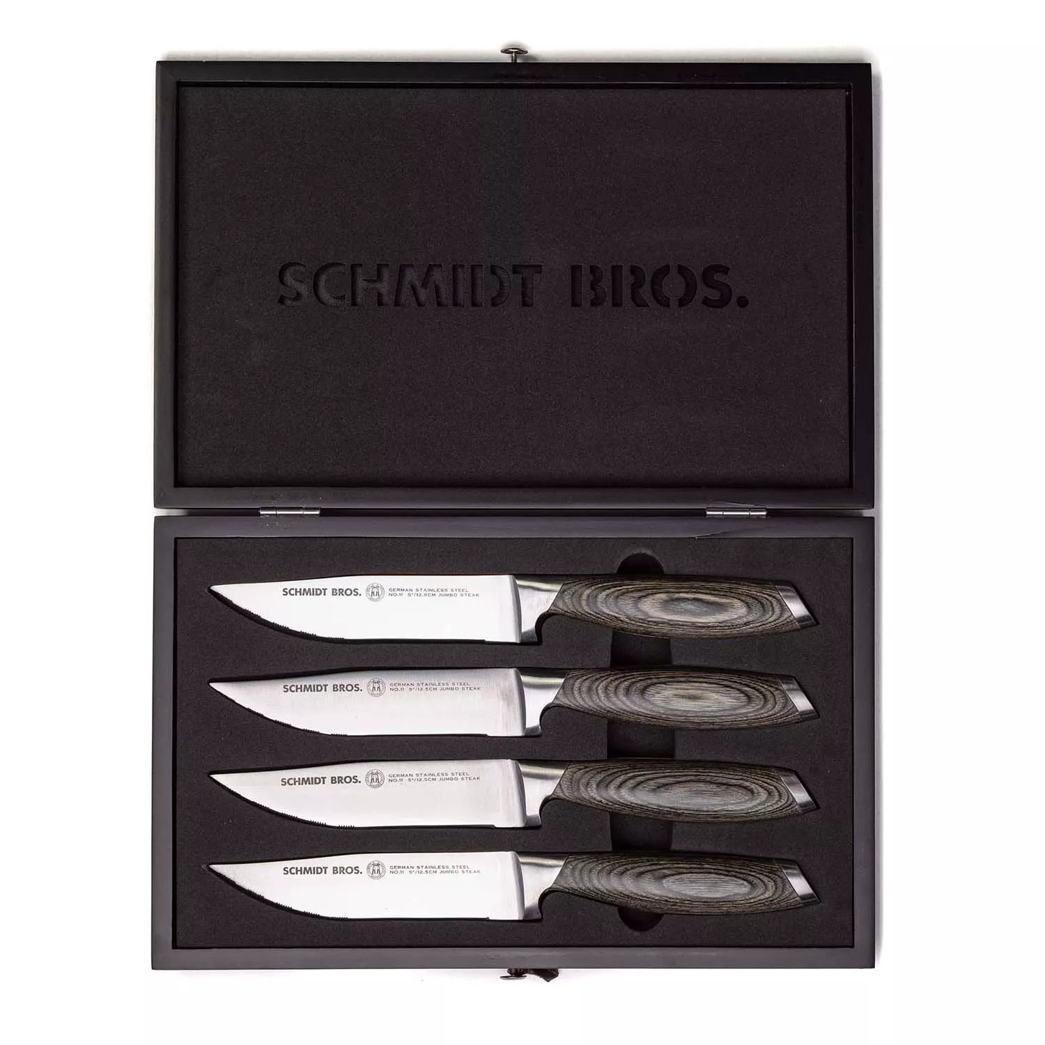 Schmidt Brothers Cutlery Bonded Ash Jumbo Steak Knives, Set of 4