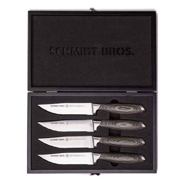 Schmidt Brothers Cutlery Bonded Ash Jumbo Steak Knives, Set of 4