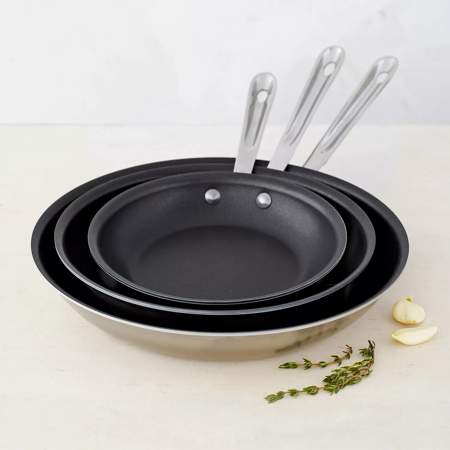 All-Clad D5 Brushed Stainless Steel Nonstick Skillets