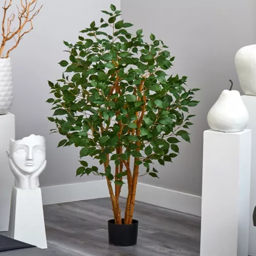 Nearly Natural Ficus Bushy Silk Tree, 5'