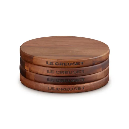 Le Creuset Gourmand Petite Magnetic Wooden Trivets, Set of 4