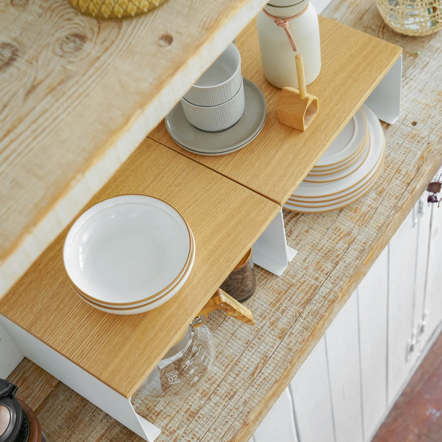 Yamazaki Tosca Steel & Wood Stackable Countertop Shelf