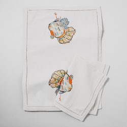 Sur La Table Thanksgiving Embroidered Turkey Towels, Set of 2