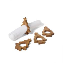 Sur La Table Christmas Tree Napkin Rings, Set of 4
