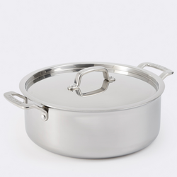 Martha by Martha Stewart Stainless Steel Tri-Ply Stock Pot with Lid, 6 Qt.