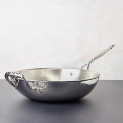 Ruffoni Opus Prima Hammered Stainless Steel Wok, 12"