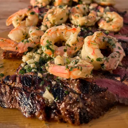 Garlic Butter Shrimp and Steak