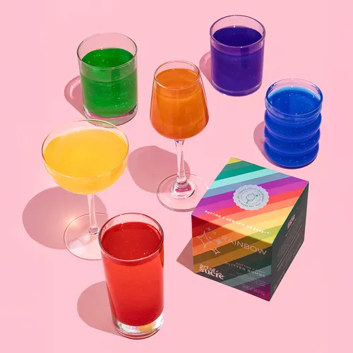 Art of Sucre Rainbow Cotton Candy Drink Glitter Bombs, Set of 6