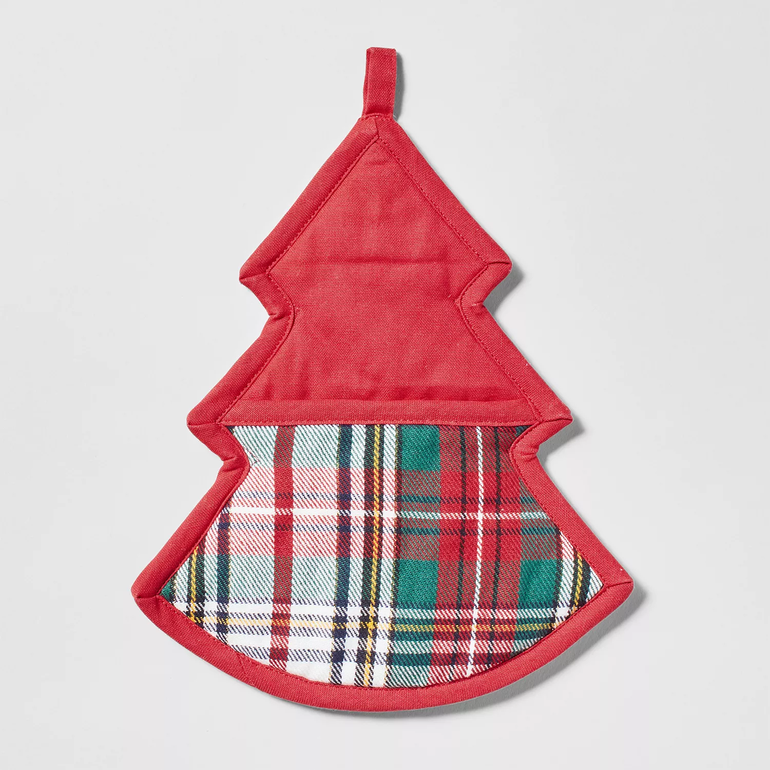 Sur La Table Snowy Village Plaid Oven Mitt