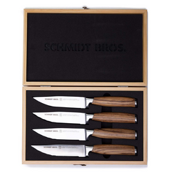 Schmidt Brothers Cutlery Zebra Wood Jumbo Steak Knives, Set of 4