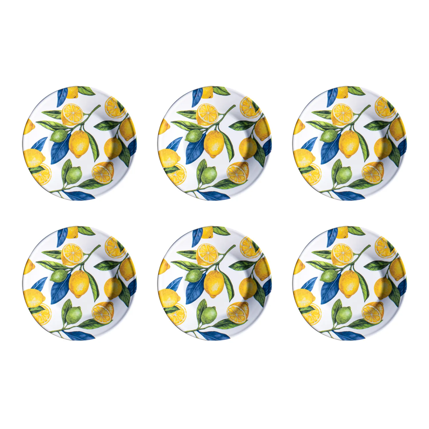 Tar Hong Lemon Orchard Melamine Salad Plates, Set of 6