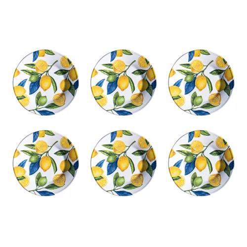 Tar Hong Lemon Orchard Melamine Salad Plates, Set of 6