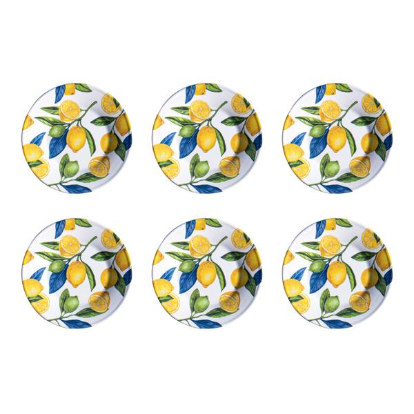 Tar Hong Lemon Orchard Melamine Salad Plates, Set of 6