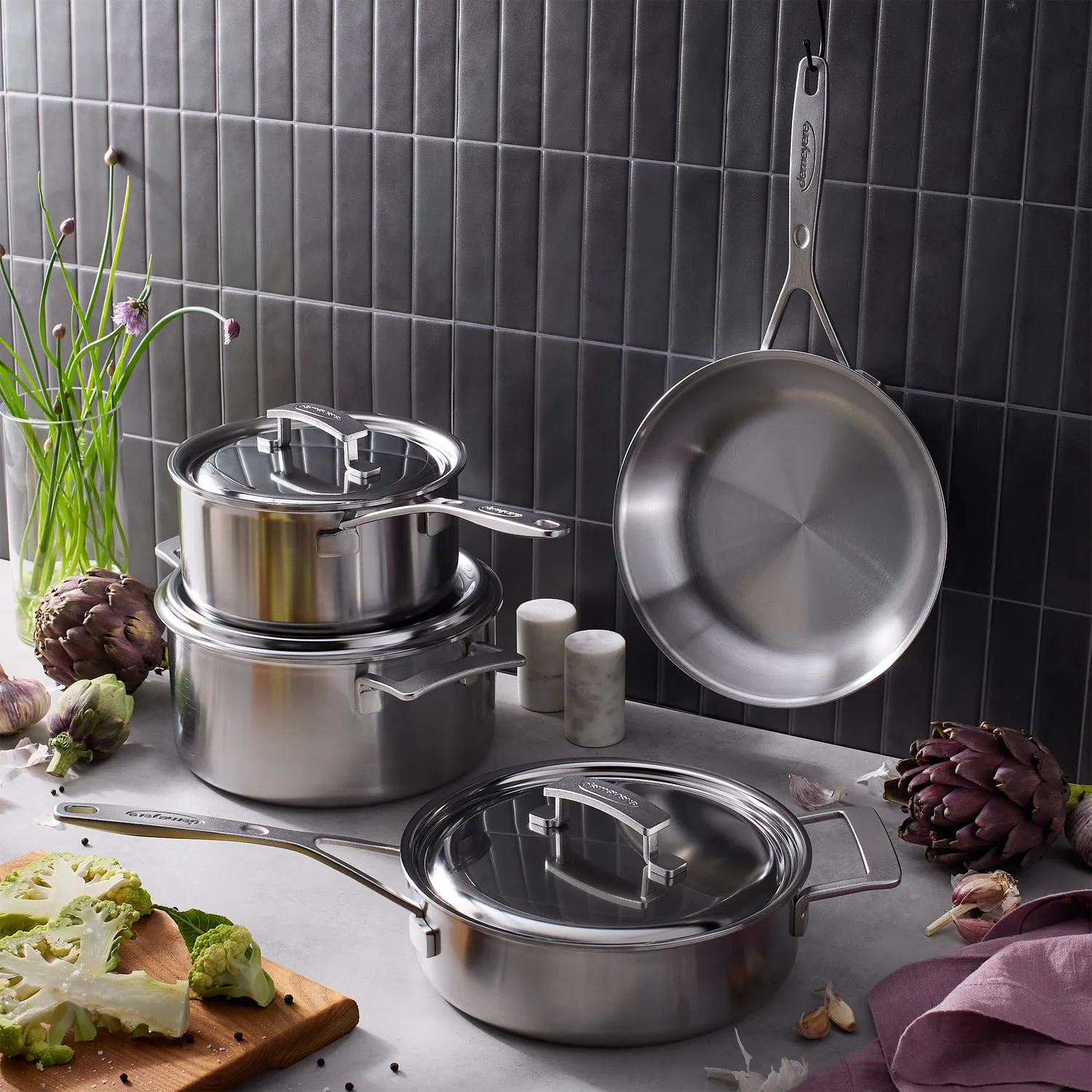 Demeyere Industry5 Stainless Steel 7-Piece Cookware Set