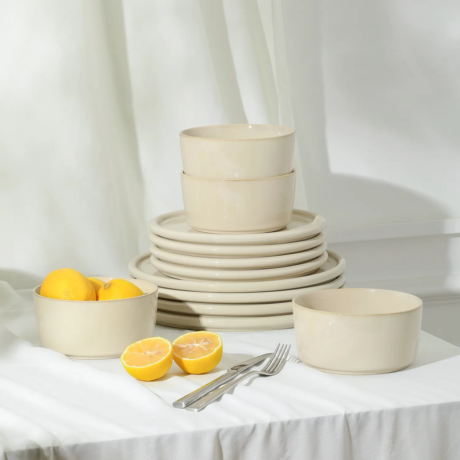 Stone Lain Eden Stoneware 12-Piece Dinnerware Set