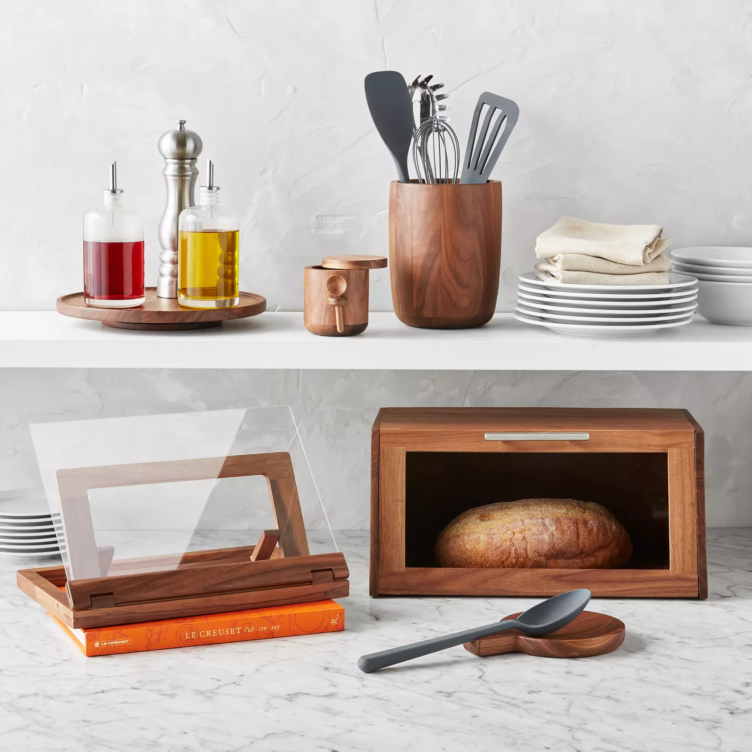 Sur La Table Black Walnut Bread Box