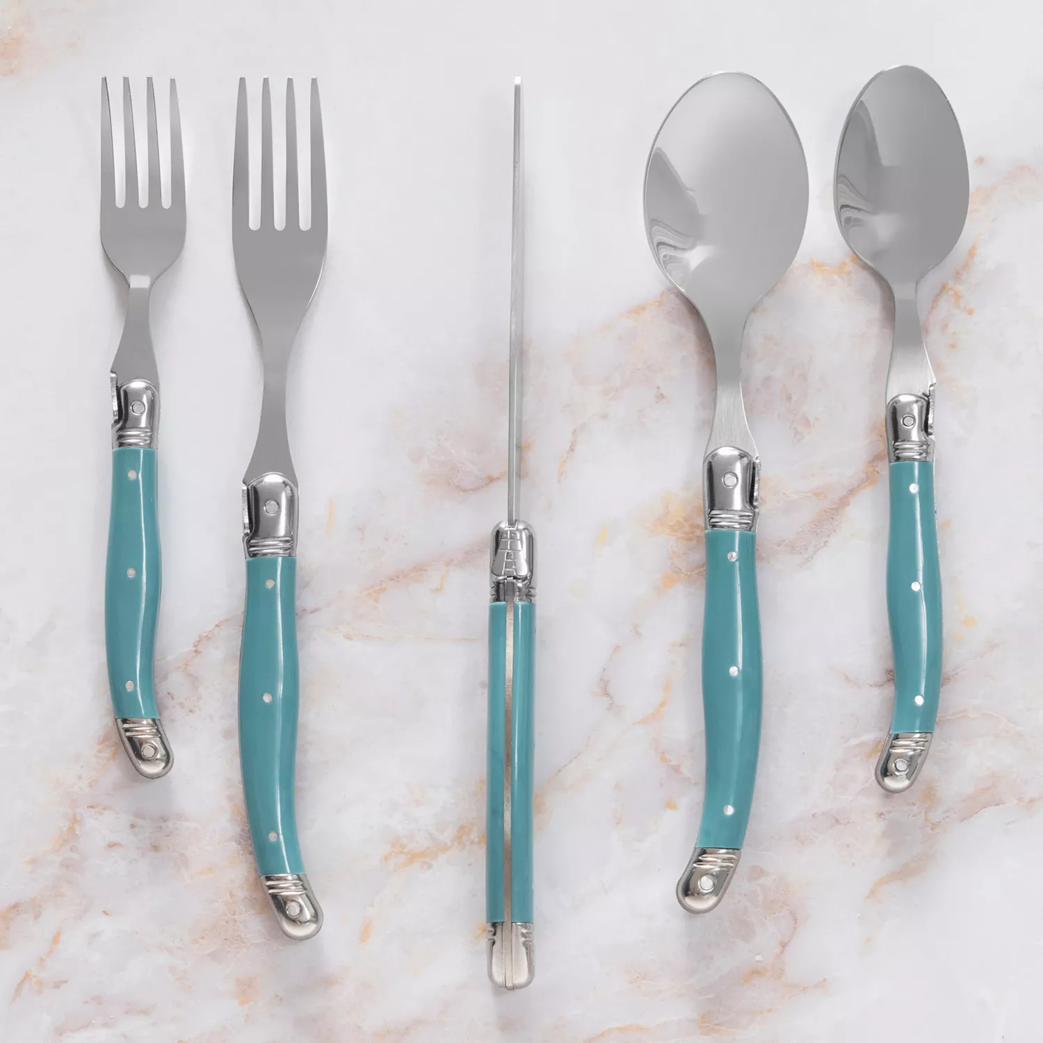 French Home Laguiole Stainless Steel Flatware, 20-Piece Set