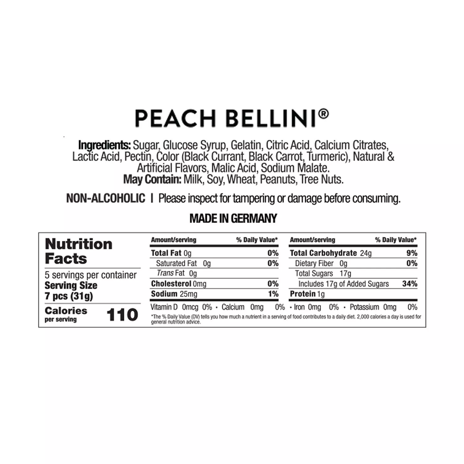 Sugarfina Peach Bellini Celebration Bottle