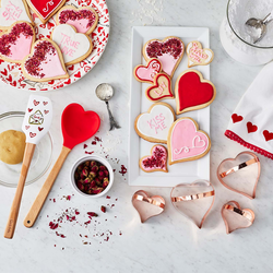 Sur La Table Copper-Plated Heart Cookie Cutters with Handle