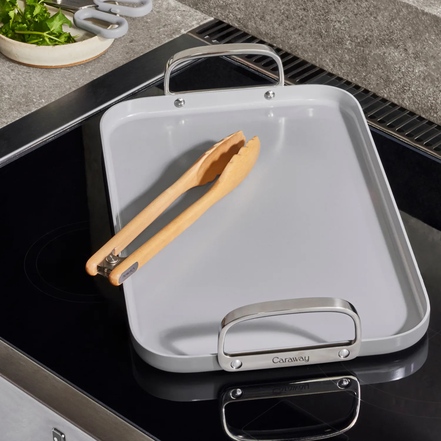 Caraway Ceramic Nonstick Double Burner Griddle, 19"x12"