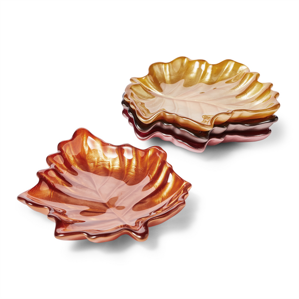 Sur La Table Glass Leaf Platters, Set Of 4