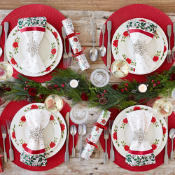 Sur La Table Christmas Poinsettia Dinner Plate