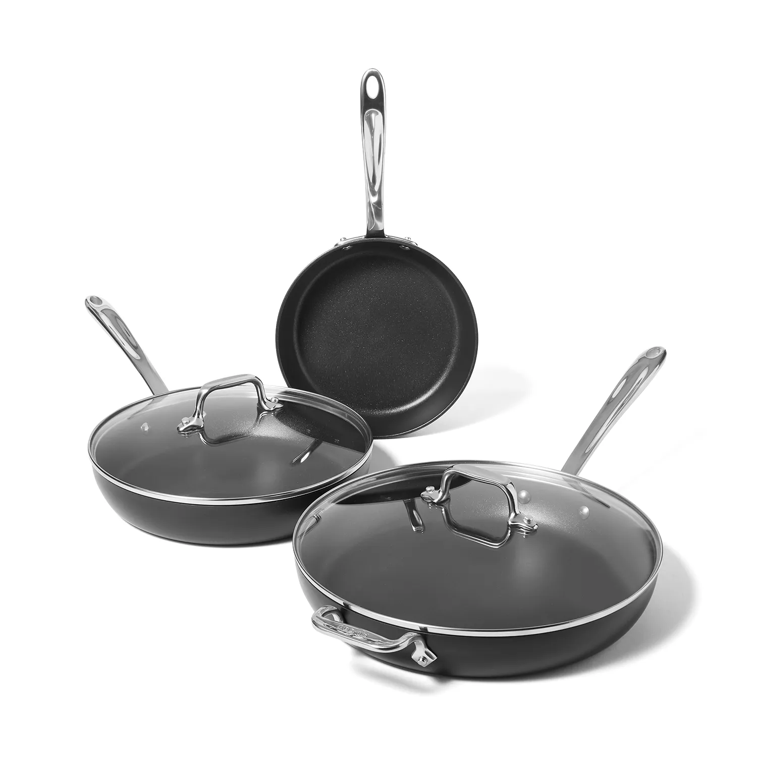 All-Clad HA1 Expert Nonstick 5-Piece Skillet Set w/ Lids, 8", 10" & 12"