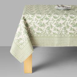 Sur la table Green Floral Blossom Tablecloth