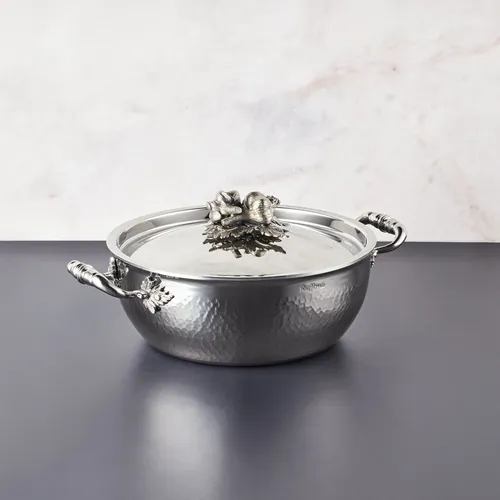 Ruffoni Opus Prima Hammered Stainless Steel Chef Pot, 4 qt.