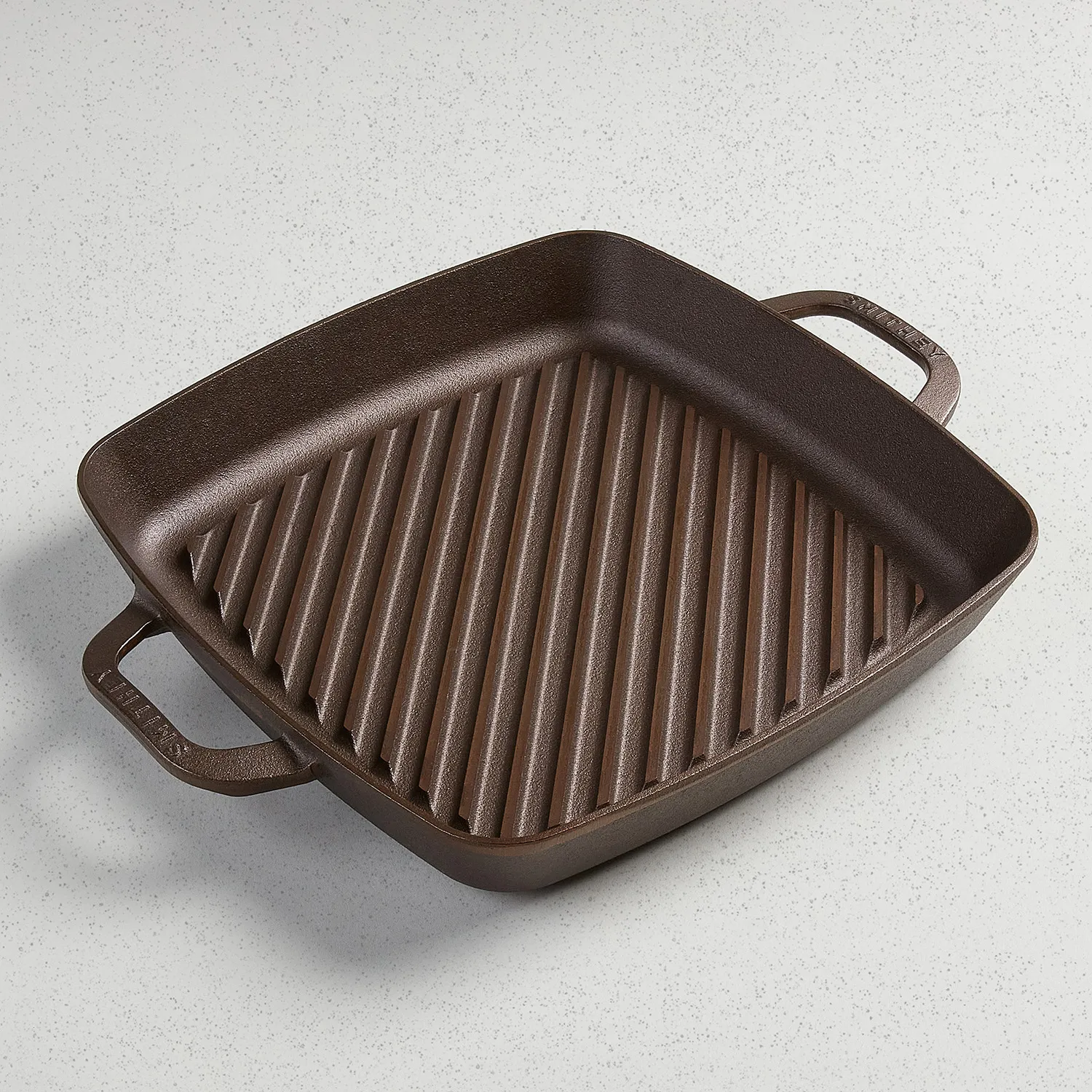Smithey Polished Cast Iron Square Grill Pan, 12"