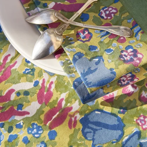 Couleur Nature Jardin Tablecloth, Blue & Green
