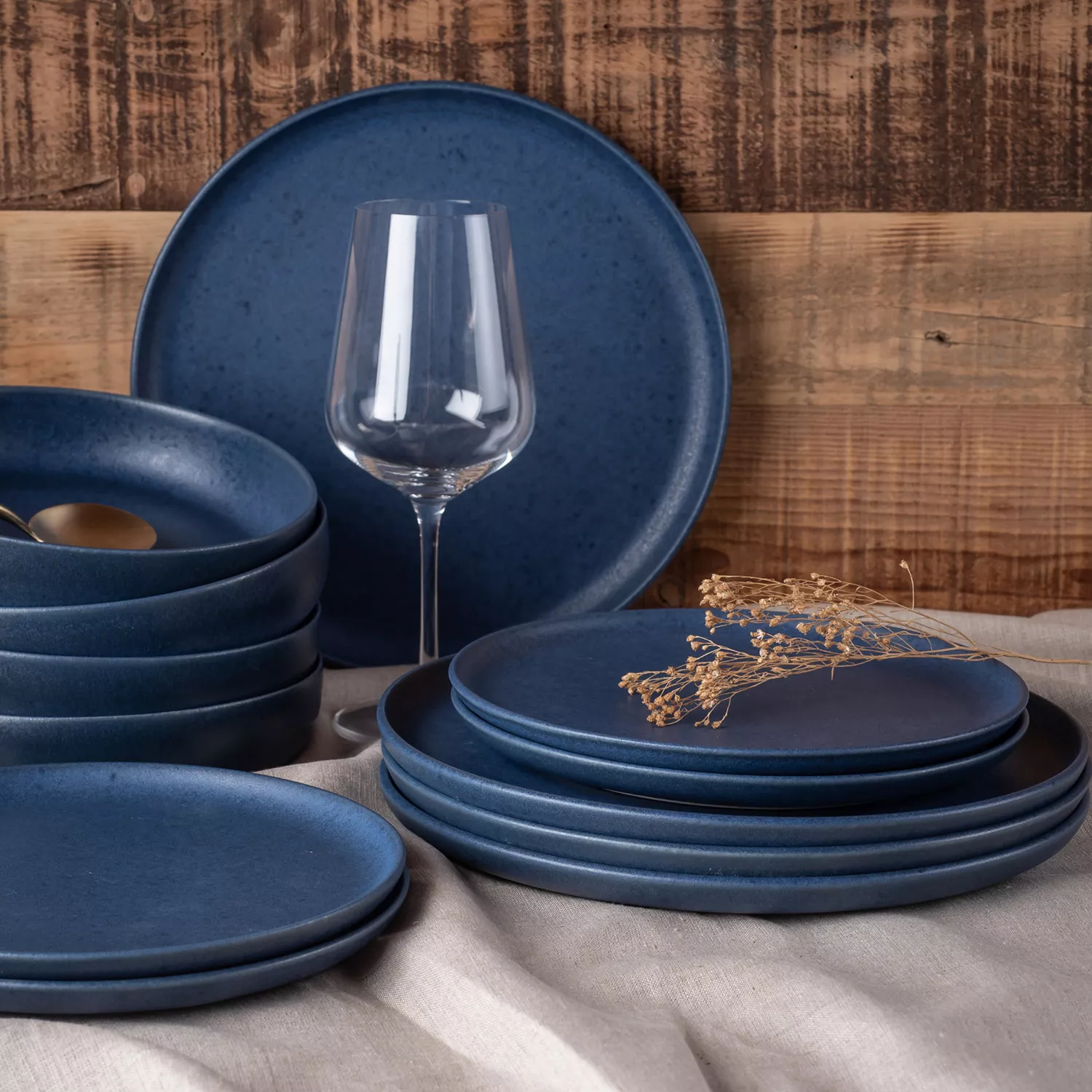 Stone Lain Stoneware Macchio 12-Piece Dinnerware Set